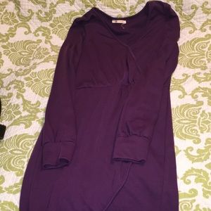 Purple mock wrap dress size large